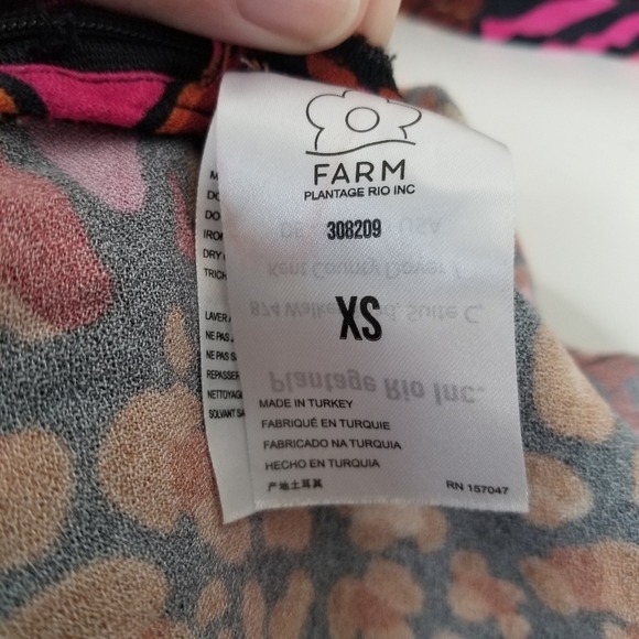 Farm Rio Leopard Hearts Long Sleeve Mini Dress Size XS Sweetheart Neckline - Picture 14 of 16